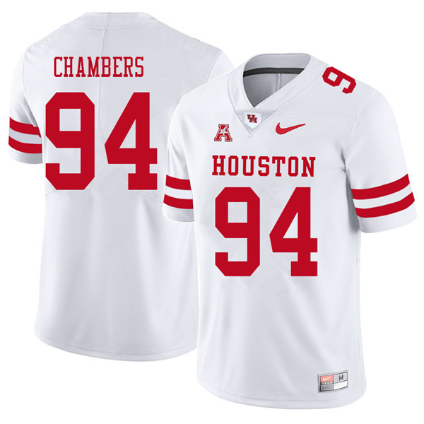 2018 Men #94 Isaiah Chambers Houston Cougars College Football Jerseys Sale-White
